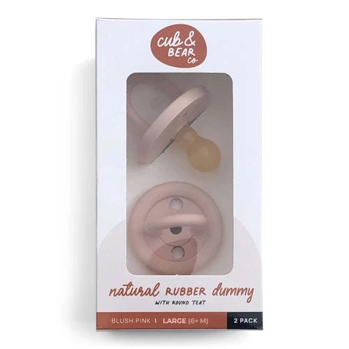 Cub & Bear Co Baby Natural Rubber Dummy Round Teat - Blush Pink