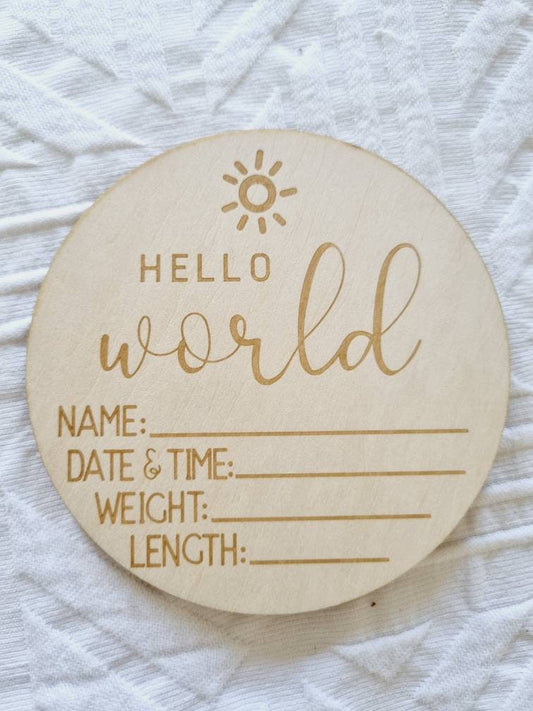 Hello World Sun Announcement Plaque